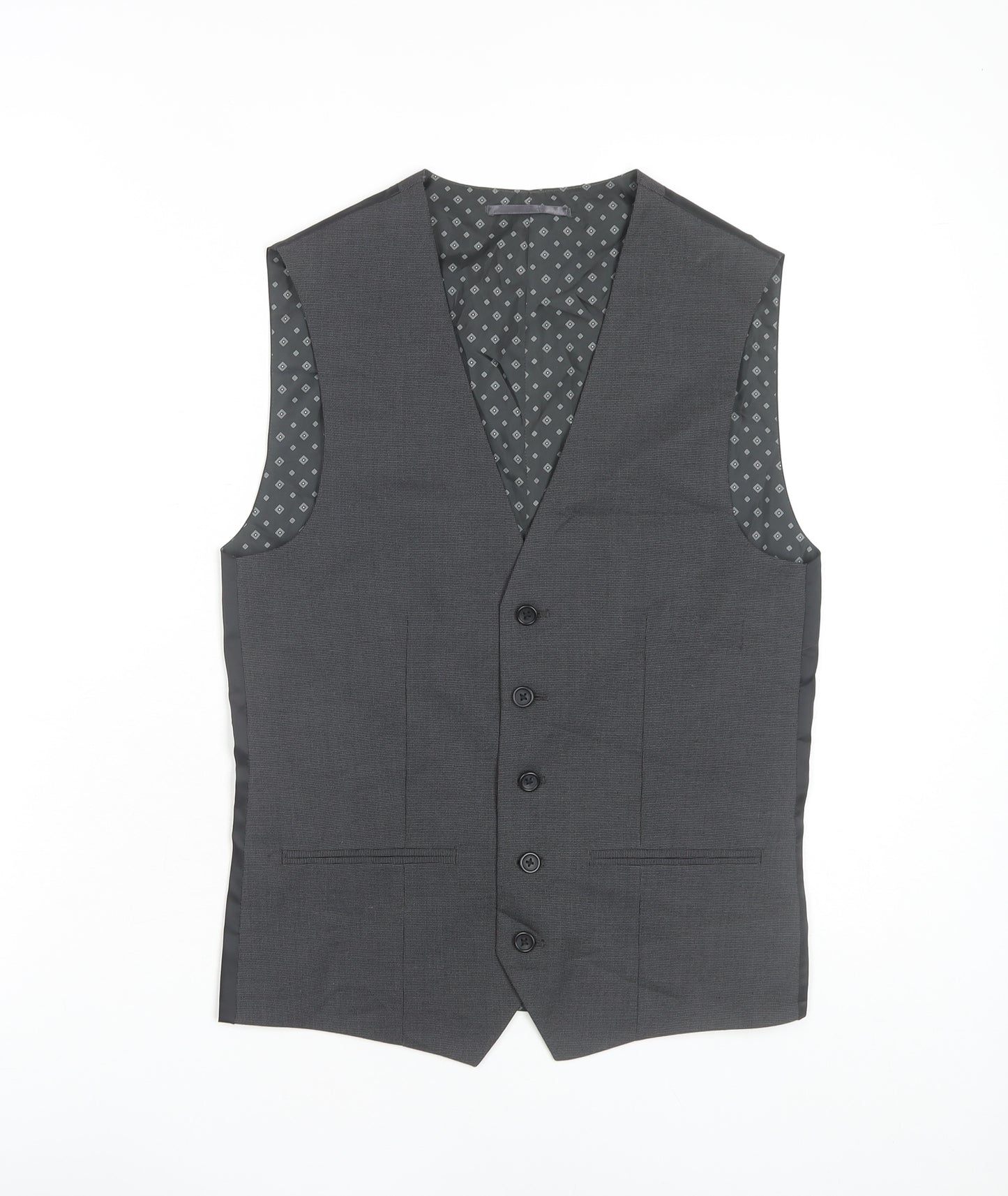 Next Men's Grey Waistcoat Size 34 Regular Fit