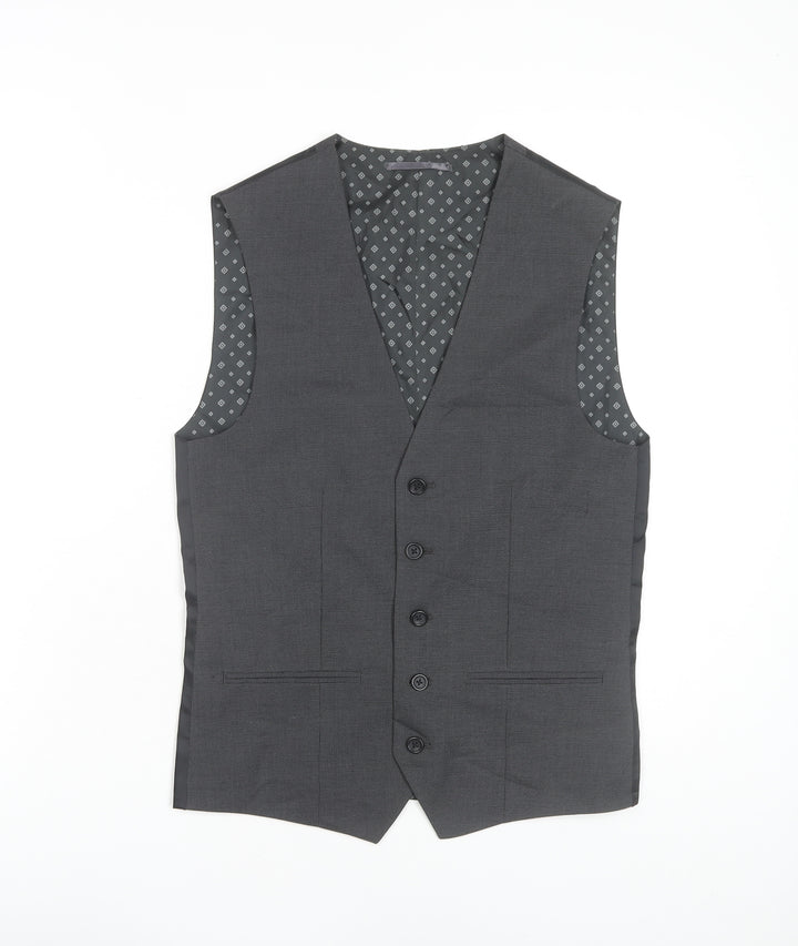 Next Men's Grey Waistcoat Size 34 Regular Fit