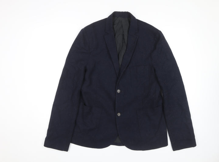 Topman Men's Navy Blue Blazer, Size 40, Business Casual