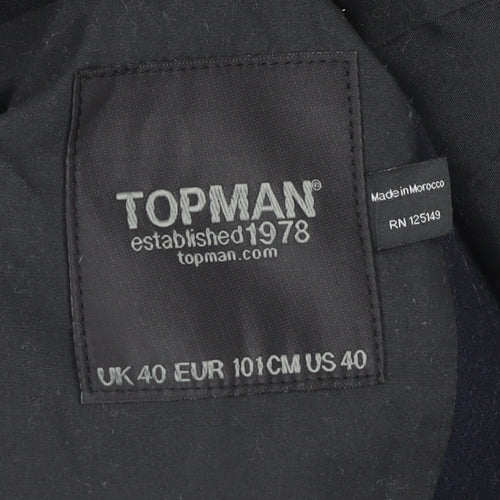 Topman Men's Navy Blue Blazer, Size 40, Business Casual