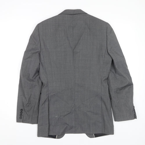 Topman Men's Grey Blazer, Size 34, Single-Breasted
