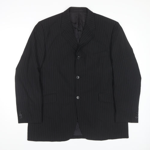 Burton Men's Black Blazer 42S Classic Striped Formal