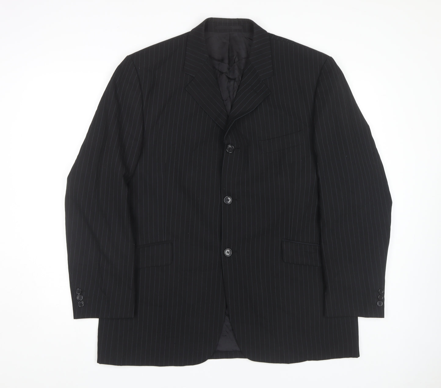 Burton Men's Black Blazer 42S Classic Striped Formal
