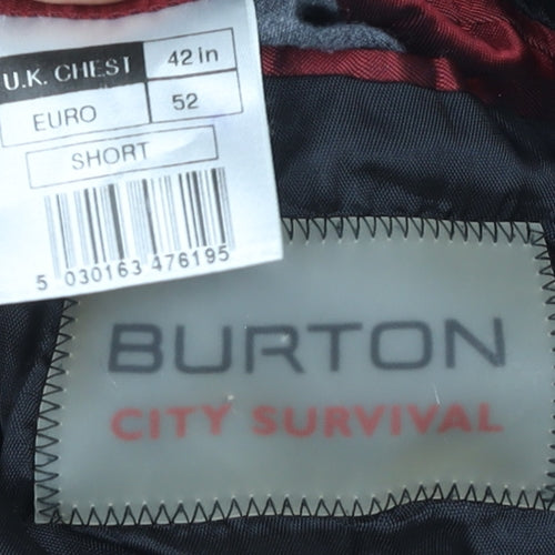 Burton Men's Black Blazer 42S Classic Striped Formal