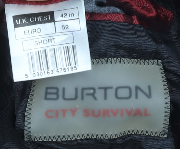 Burton Men's Black Blazer 42S Classic Striped Formal