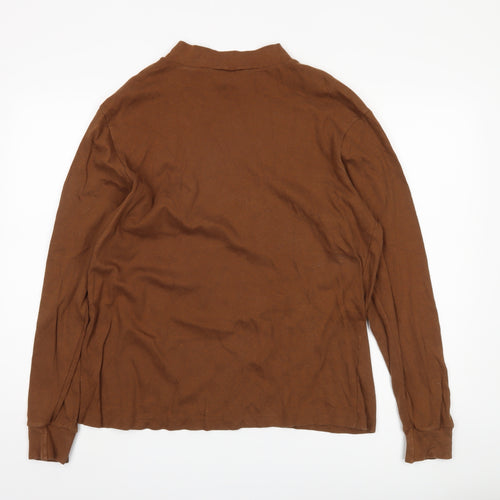 Lands' End Brown Mock Neck Top Unisex Adults L
