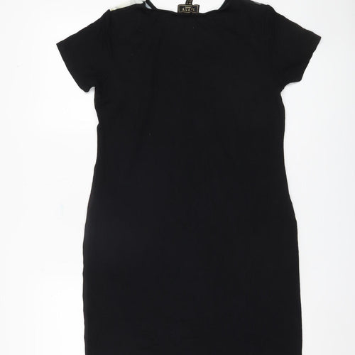 Lipsy London Women's Black Floral Sheath Dress Size 8