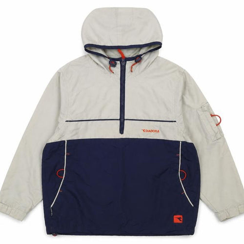 Diadora Boys Beige Blue Anorak Jacket 8-9 Years Hooded