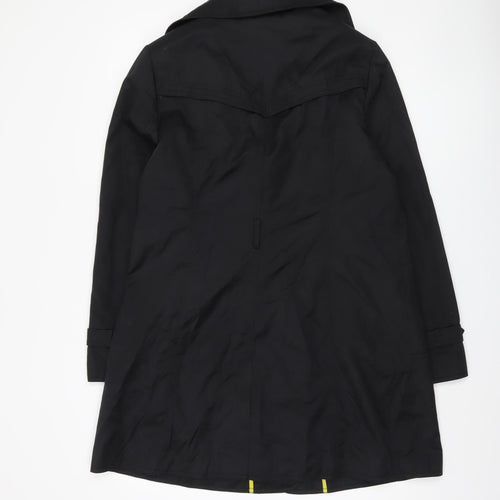 Gallery Women's Black Cotton Blend Mid Coat L