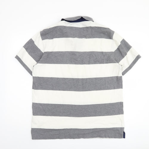 GANT Men's 2XL Grey Striped Polo Shirt