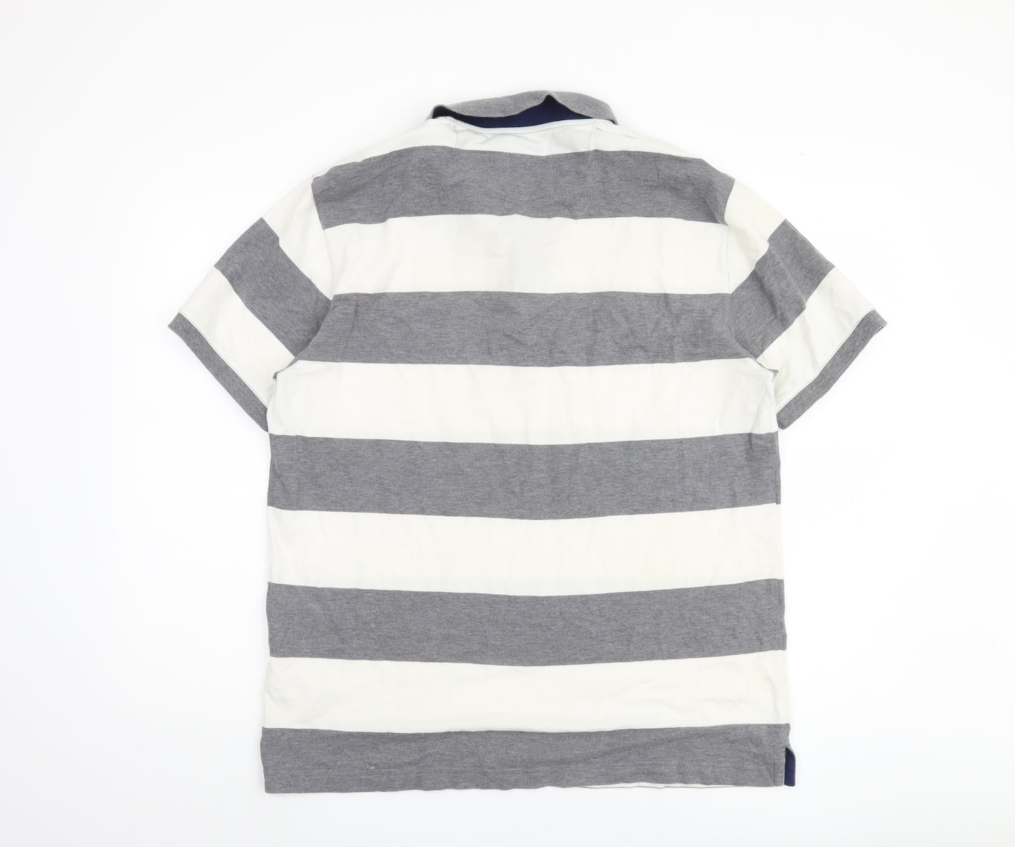 GANT Men's 2XL Grey Striped Polo Shirt