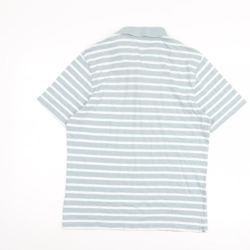 Penguin Men's Polo Blue Striped M Casual Classic