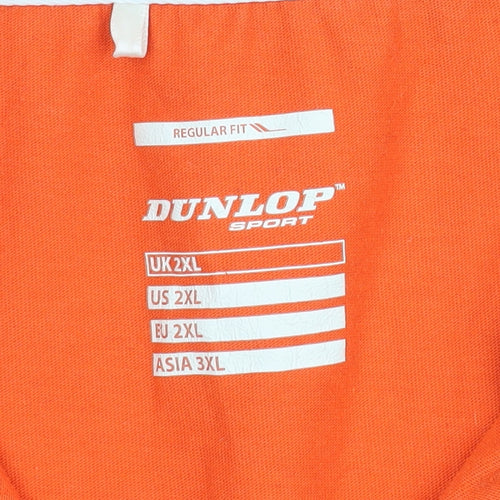 Dunlop Men's Orange Polo, 2XL, Short Sleeve, Regular Fit