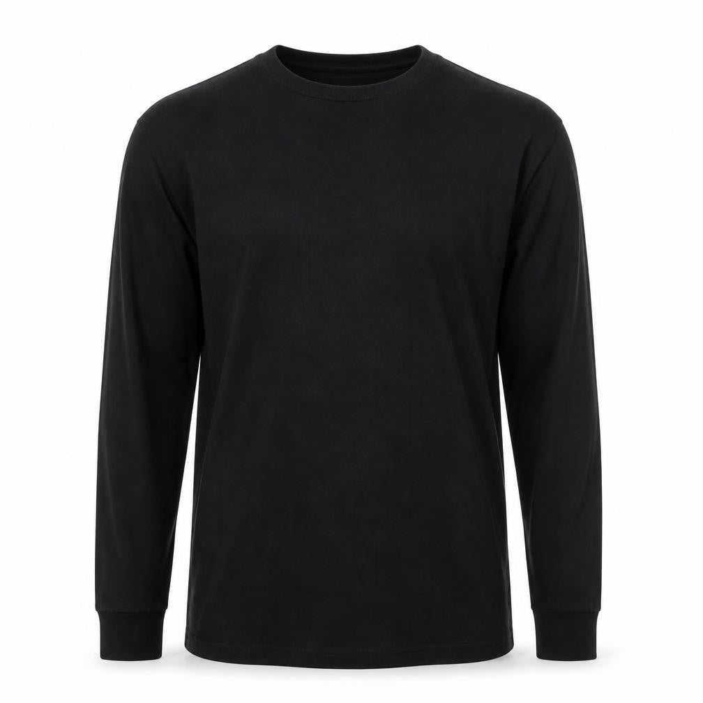 Front view of Portwest Black Men's Pullover Long Sleeve M