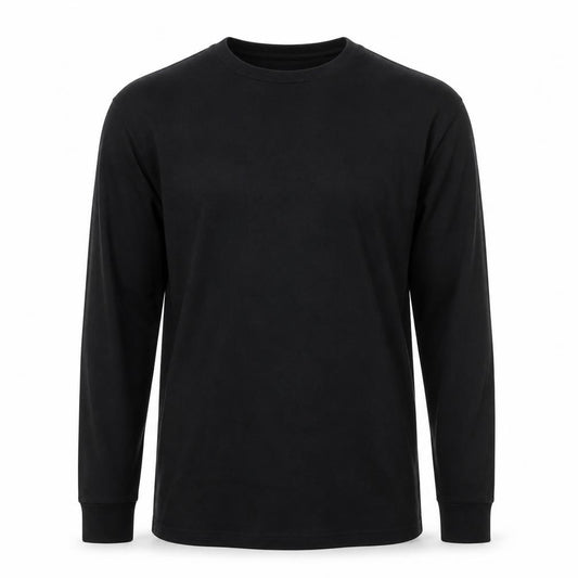 Front view of Portwest Black Men's Pullover Long Sleeve M