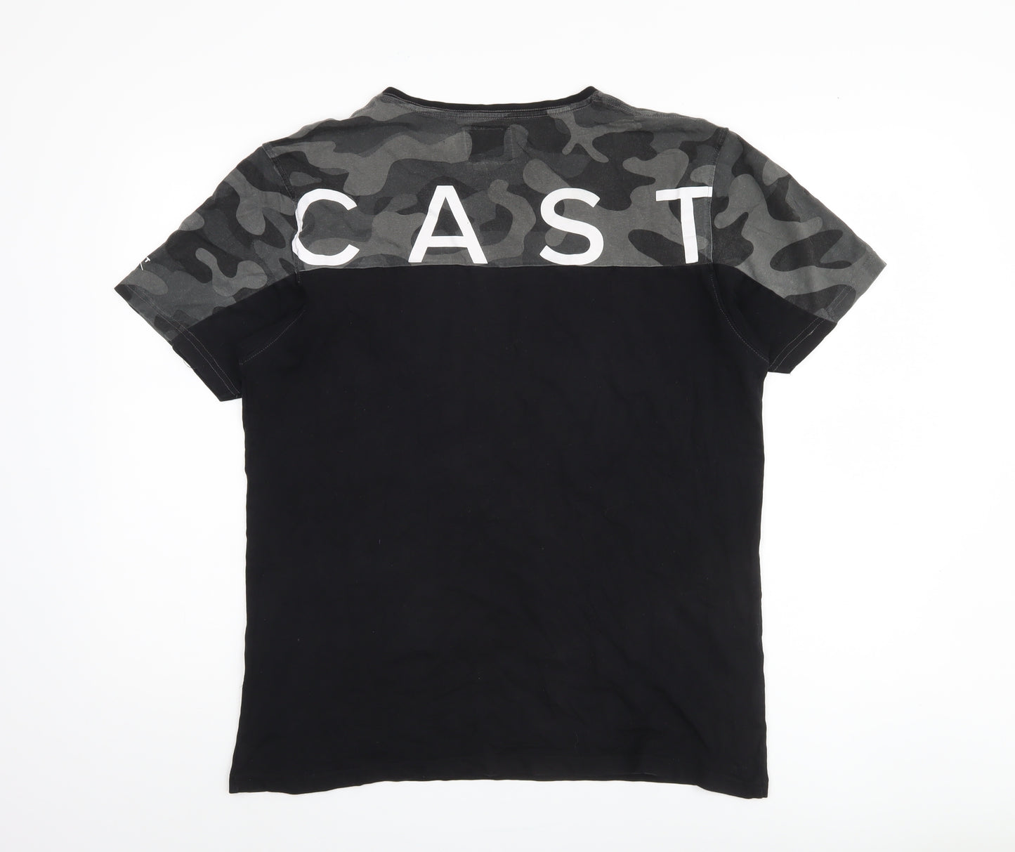 Stonecast Men's Black Camouflage T-Shirt Size L