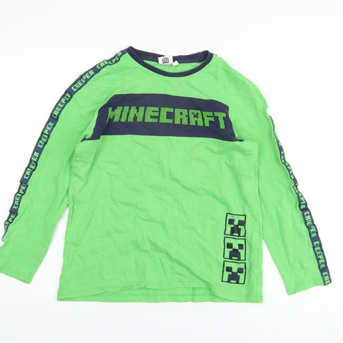 Minecraft Boys Green Long Sleeve T-Shirt 11-12 Years