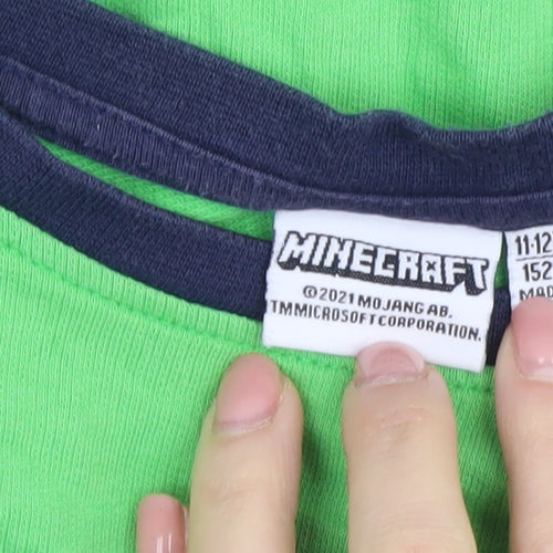 Minecraft Boys Green Long Sleeve T-Shirt 11-12 Years
