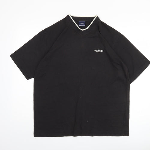 Umbro Men's XL Black V-Neck T-Shirt Cotton