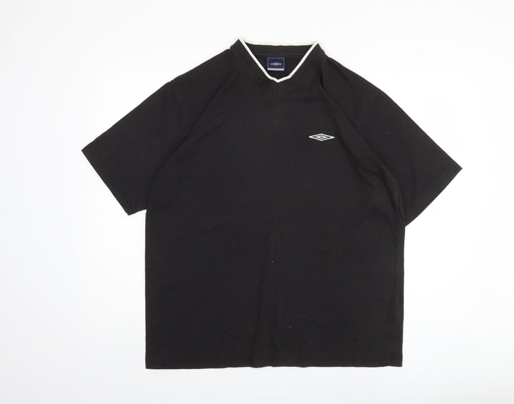 Umbro Men's XL Black V-Neck T-Shirt Cotton