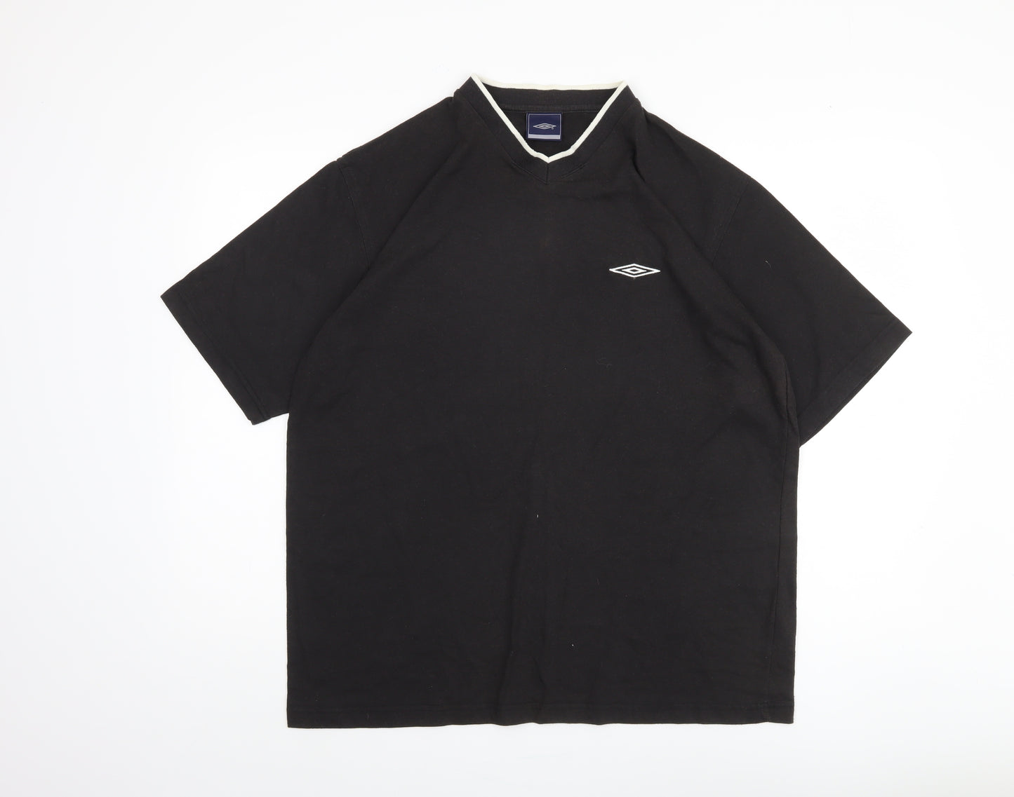 Umbro Men's XL Black V-Neck T-Shirt Cotton