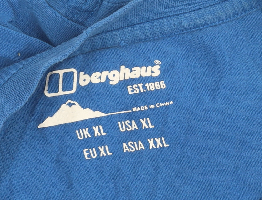 Berghaus Men's Blue XL Cotton T-Shirt - Logo Design
