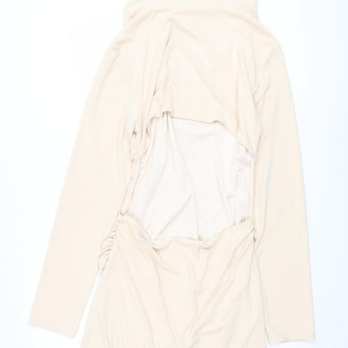Zara Women's Beige Hooded Short Dress Size XL
