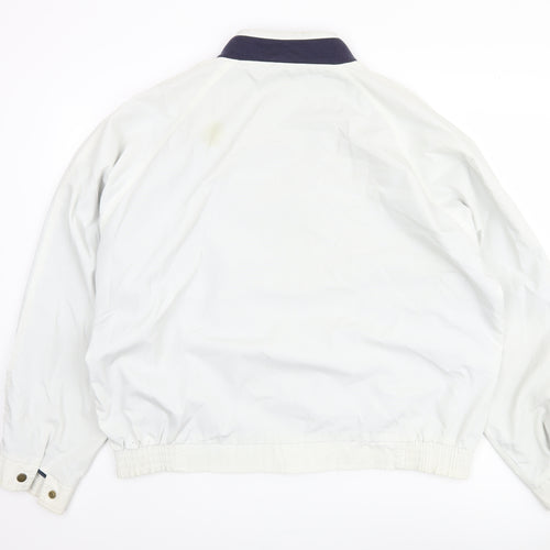 Mens Casuals White XL Bomber Jacket, Zipped Pockets