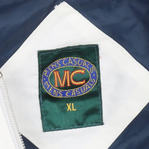 Mens Casuals White XL Bomber Jacket, Zipped Pockets