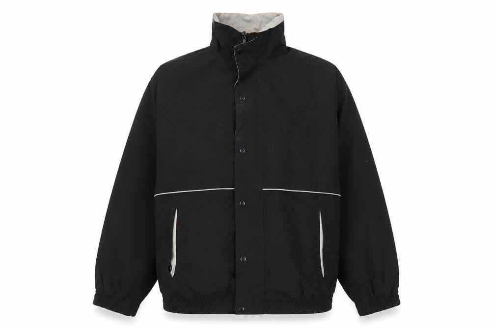 Front view of Regal Men's Black Windbreaker Jacket L