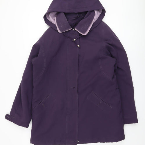 Finesse Women's Purple Hooded Mid-Length Coat Size 14