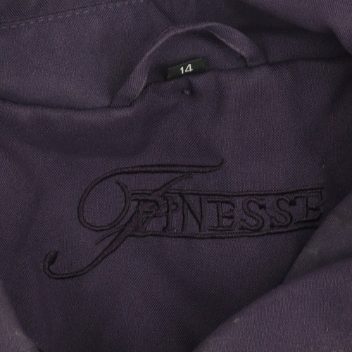 Finesse Women's Purple Hooded Mid-Length Coat Size 14