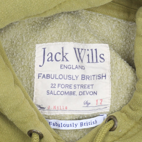 Jack Wills Women's Green Pullover Hoodie Size 12