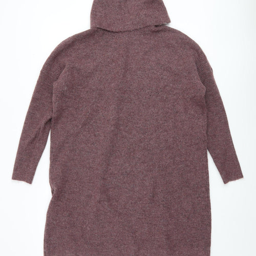 ONLY Women's Purple Cowl Neck Jumper L