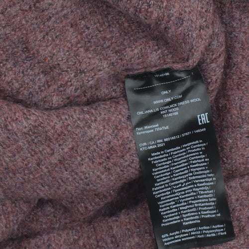 ONLY Women's Purple Cowl Neck Jumper L