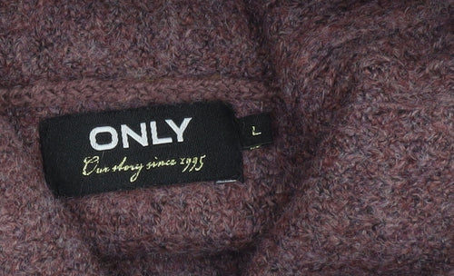 ONLY Women's Purple Cowl Neck Jumper L