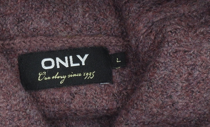 ONLY Women's Purple Cowl Neck Jumper L