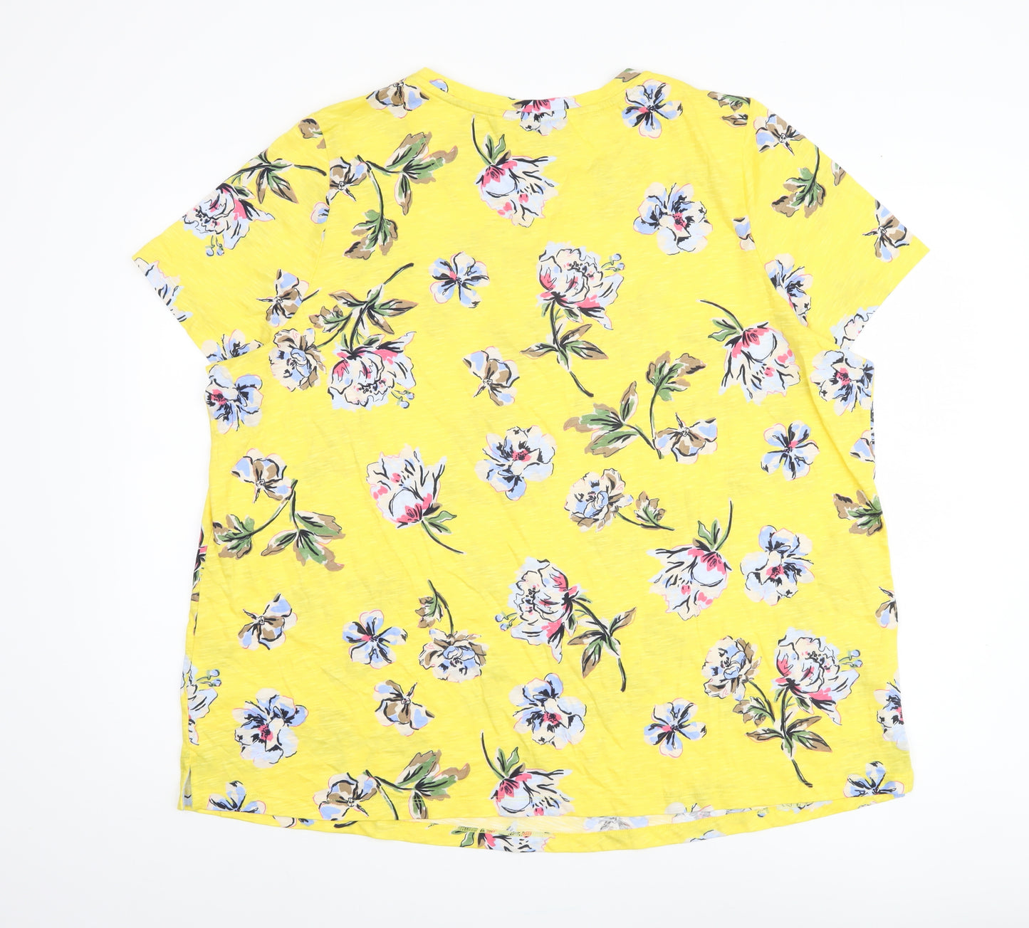 Joules Women's Yellow Floral T-Shirt, Size 24