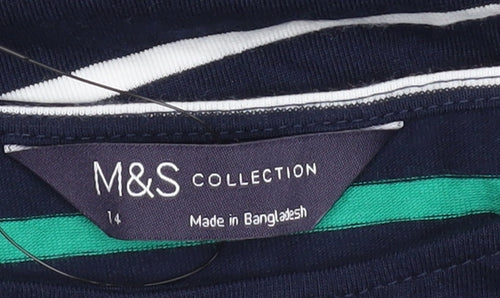 Marks and Spencer Women's Multicoloured Striped T-Shirt