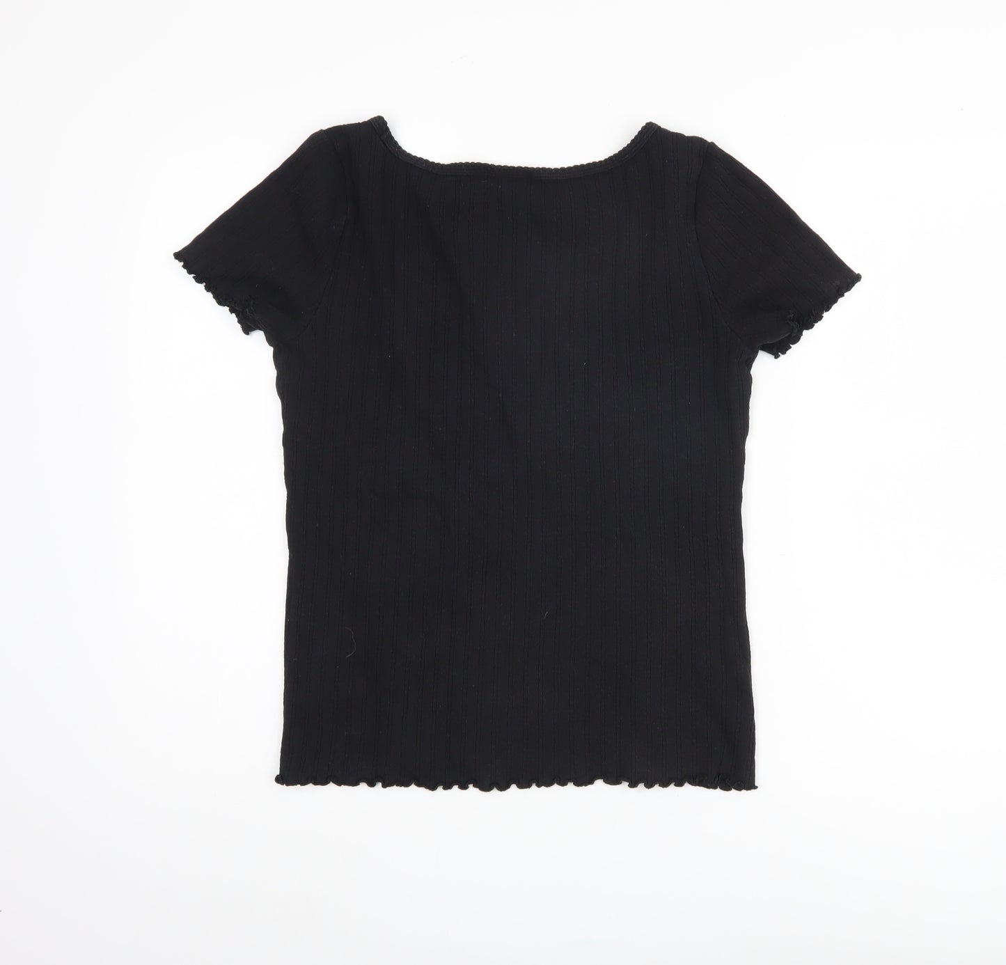 GAP Women's Black Basic T-Shirt, Size L, Scoop Neck