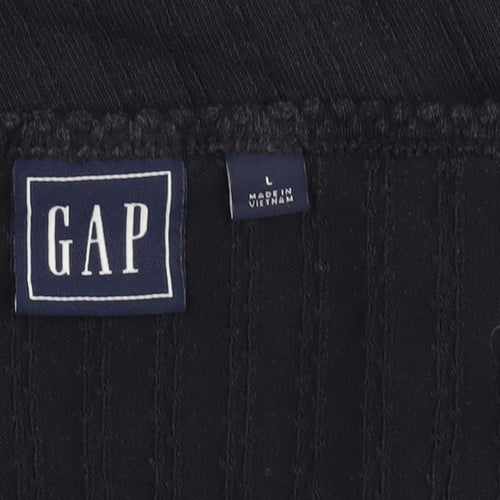 GAP Women's Black Basic T-Shirt, Size L, Scoop Neck