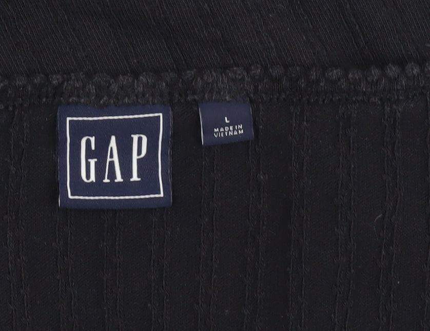 GAP Women's Black Basic T-Shirt, Size L, Scoop Neck