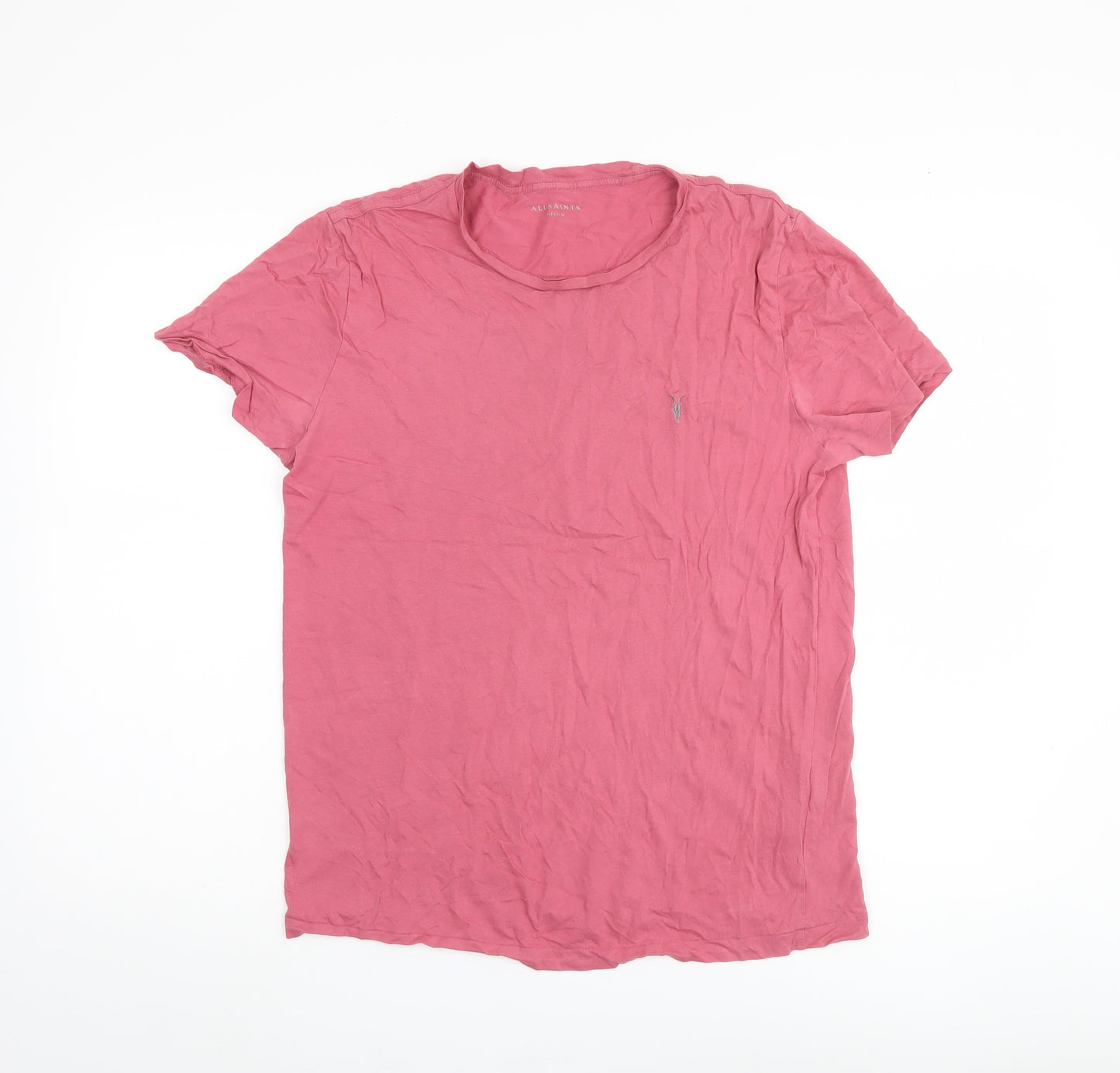 AllSaints Men's Pink Medium Slim Fit T-Shirt