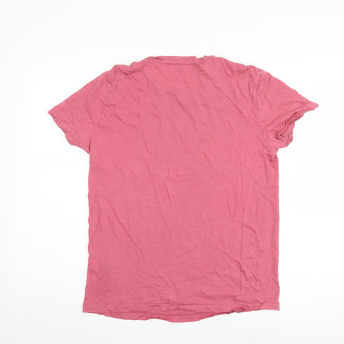 AllSaints Men's Pink Medium Slim Fit T-Shirt