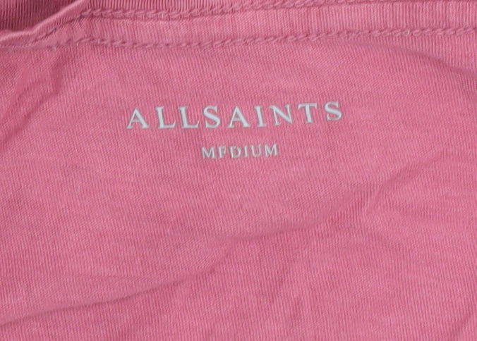 AllSaints Men's Pink Medium Slim Fit T-Shirt