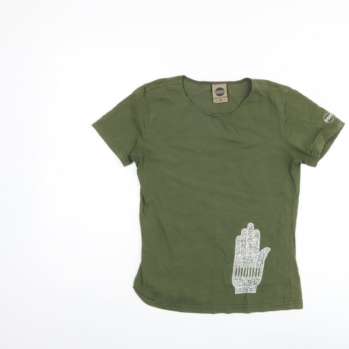 Moon Climbing Unisex Green T-Shirt M, Embroidered Design