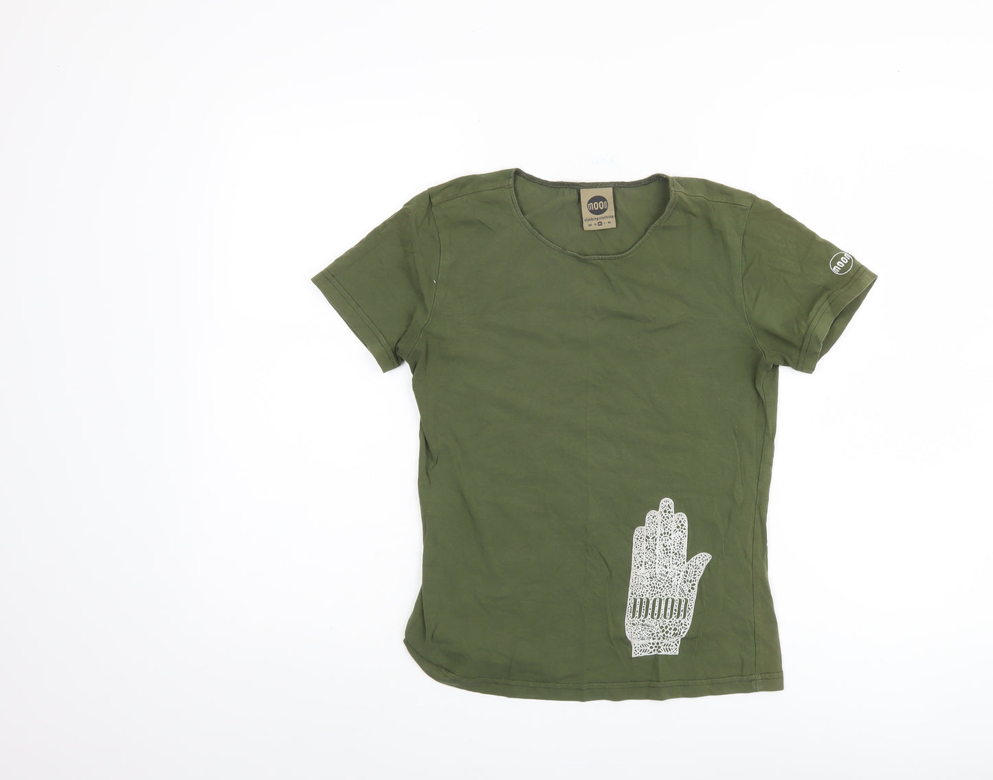 Moon Climbing Unisex Green T-Shirt M, Embroidered Design