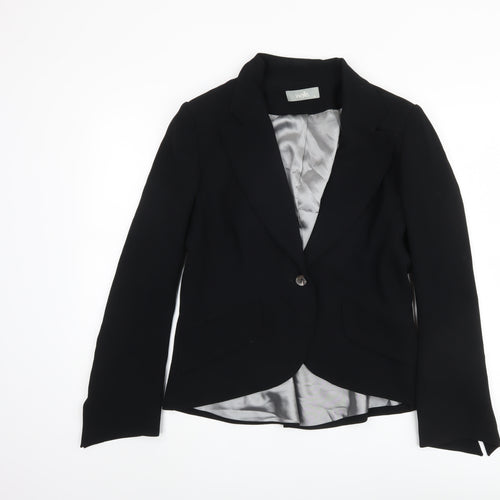 Wallis Women's Black Blazer Size 16, Lined, One-Button