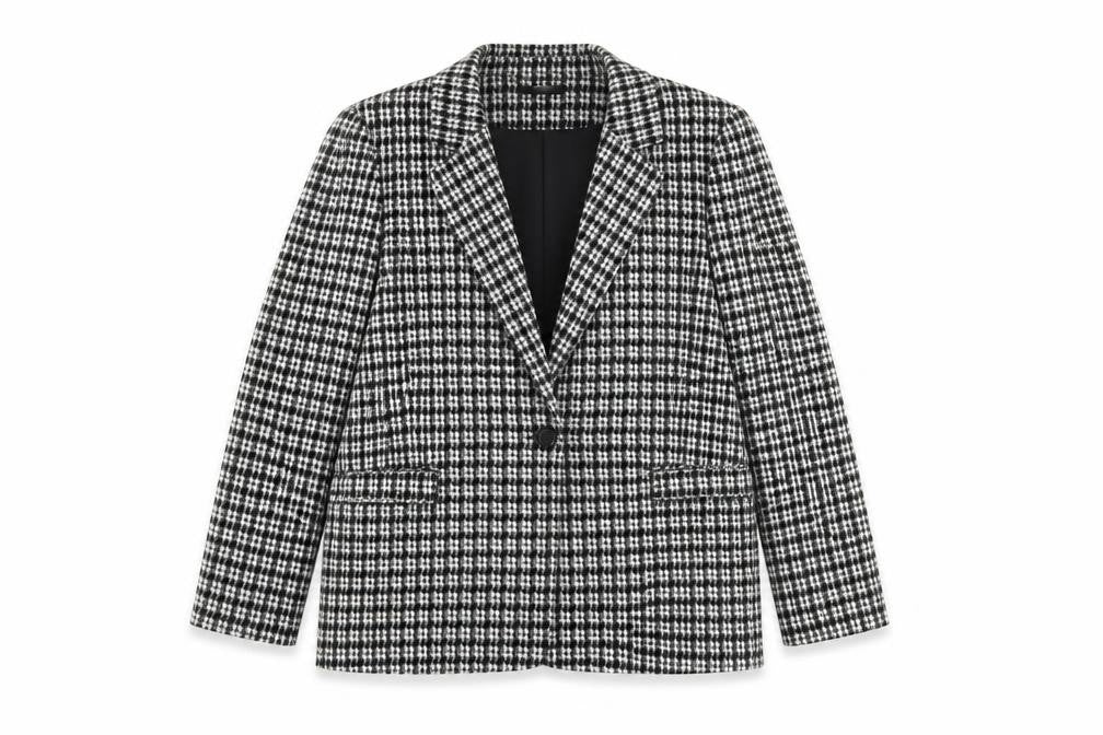 Front view of Mexx Women's Black Houndstooth Blazer L