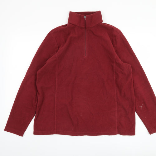 Lands' End Men's Red XL Fleece Pullover Sweatshirt